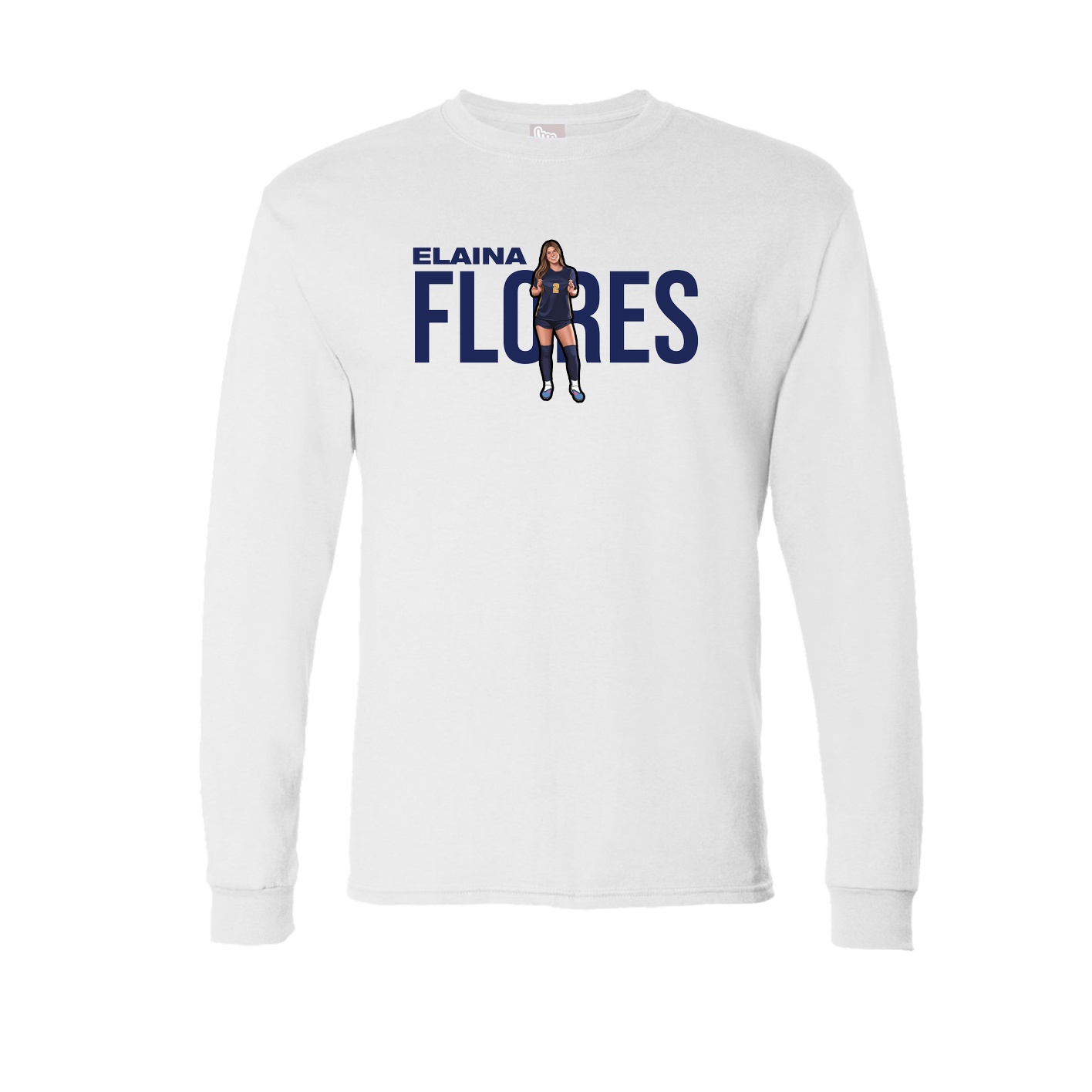 Long Sleeve Tee — Player Name in White