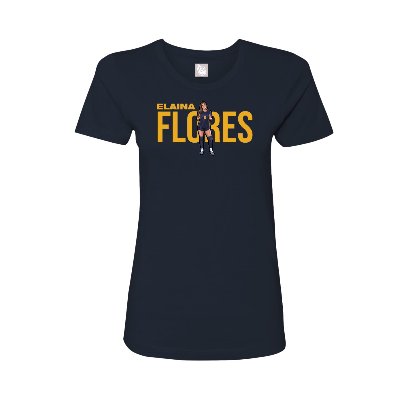 Fitted Women's Tee — Player Name in Navy