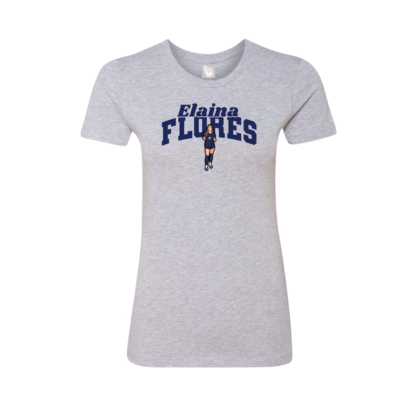 Fitted Women's Tee — Signature Arch in Grey
