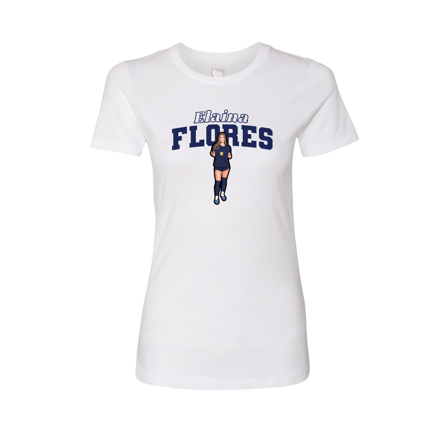 Fitted Women's Tee — Name Arch in White