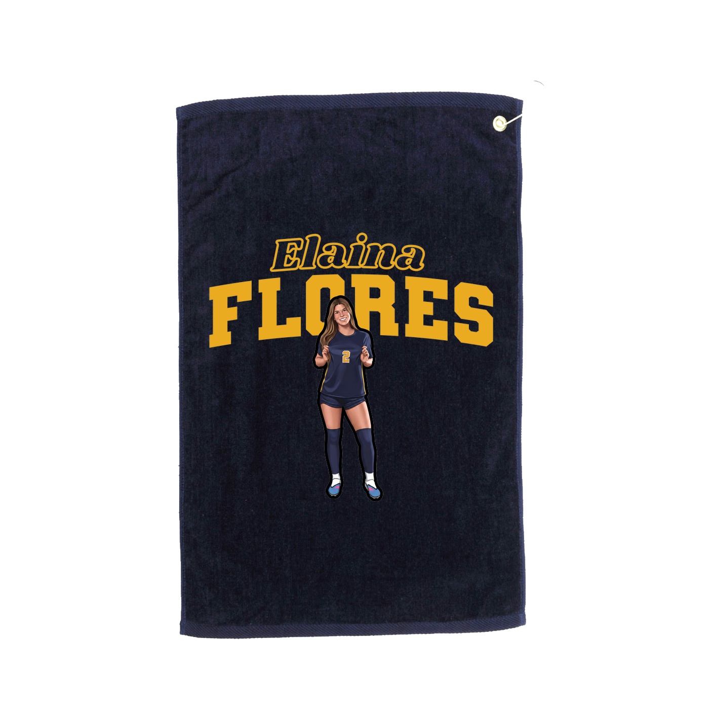 Golf Towel — Name Arch in Navy