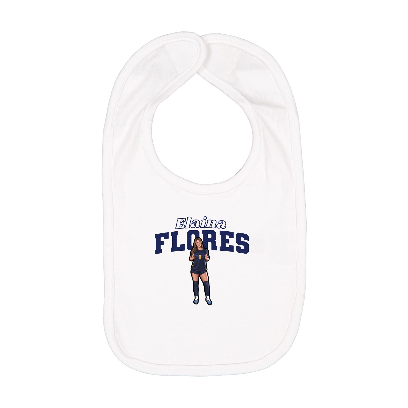 Infant Bib — Name Arch in White