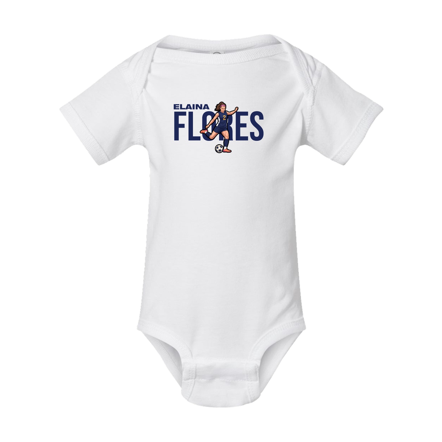 Baby Onesie — Player Name in White