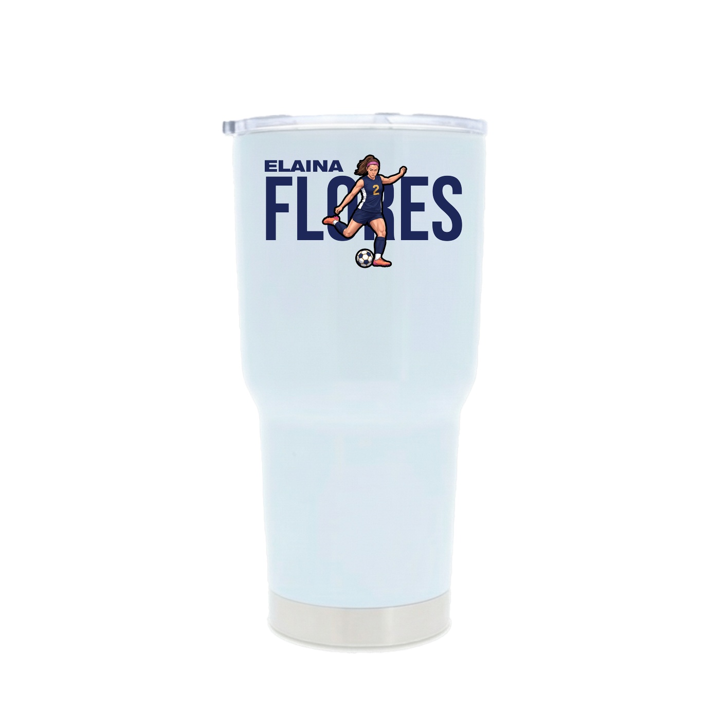 30oz Stainless Steel Tumbler — Player Name in White