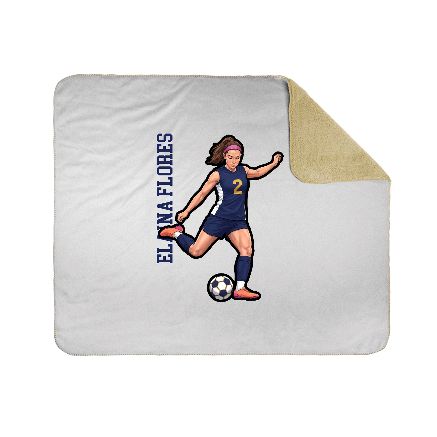 Throw Blanket — Name Vertical in White