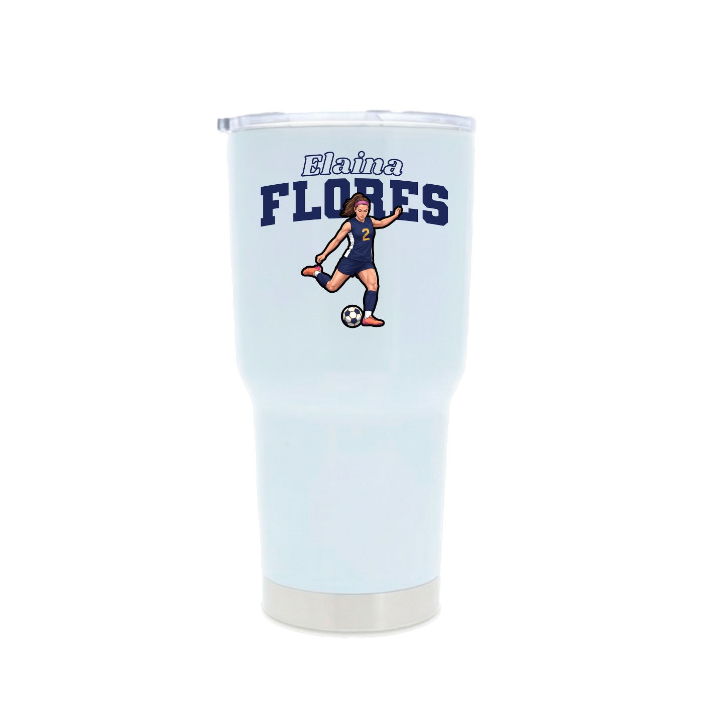 30oz Stainless Steel Tumbler — Name Arch in White