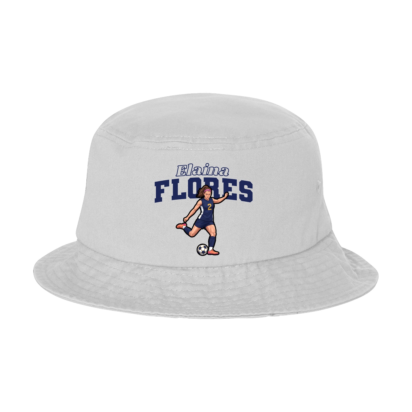 Bucket Cap — Name Arch in White