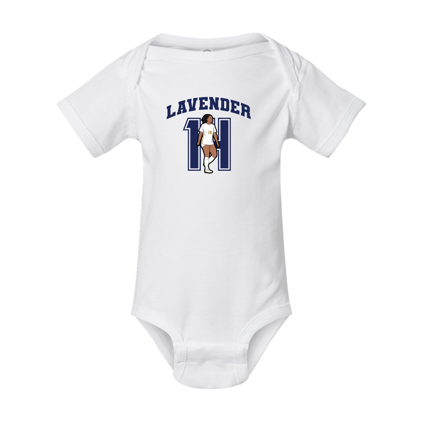 Baby Onesie — Number in White