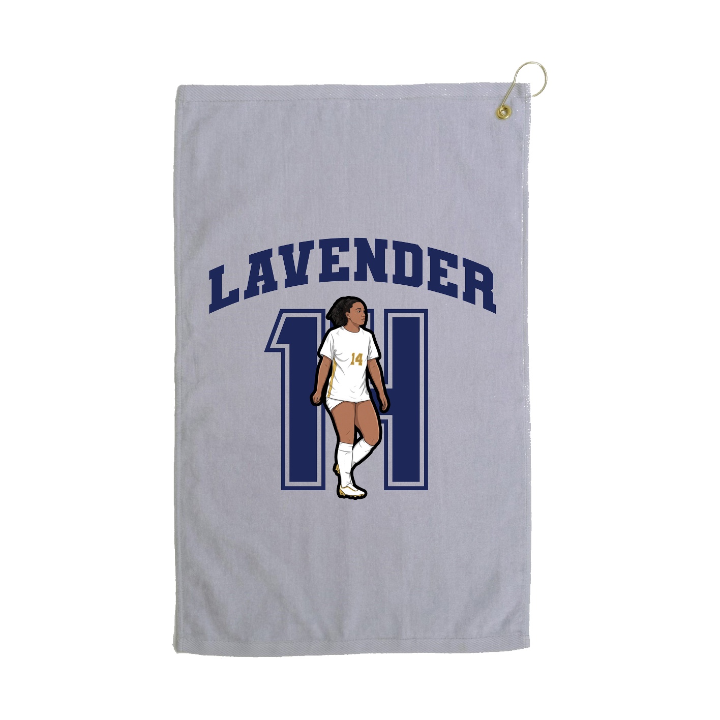 Golf Towel — Number in Grey