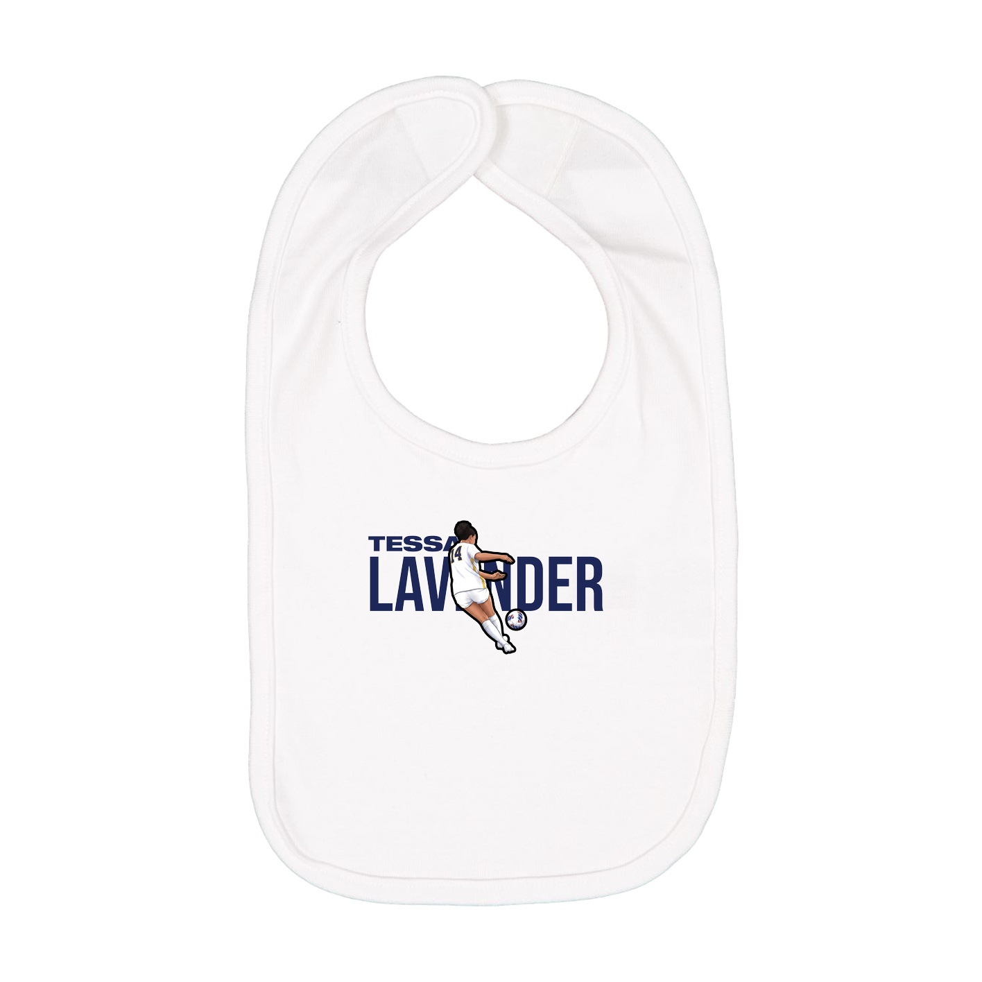 Infant Bib — Player Name in White
