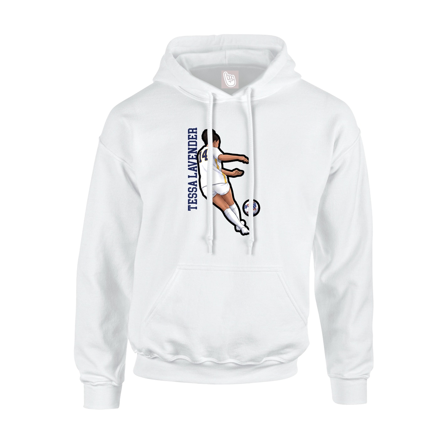 Youth Hoodie — Name Vertical in White