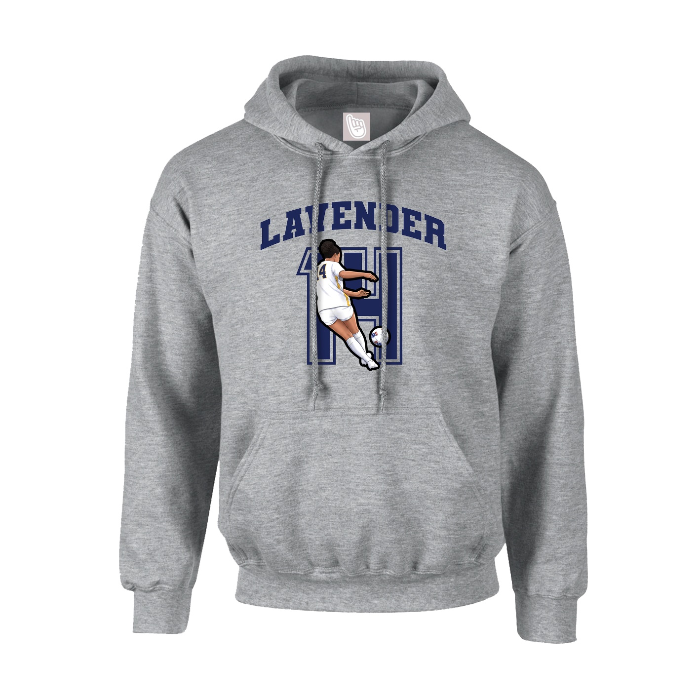 Youth Hoodie — Number in Grey