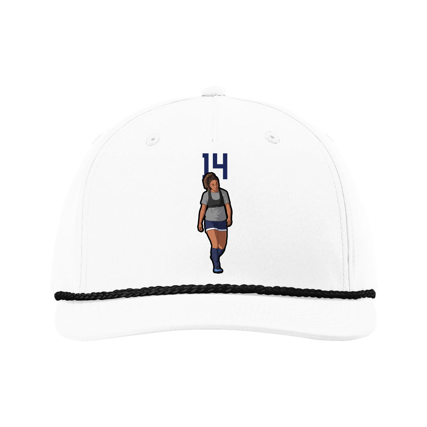 Five-Panel Classic Rope Cap — Number Top in White