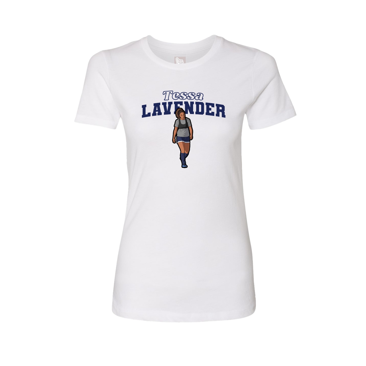 Fitted Women's Tee — Name Arch in White