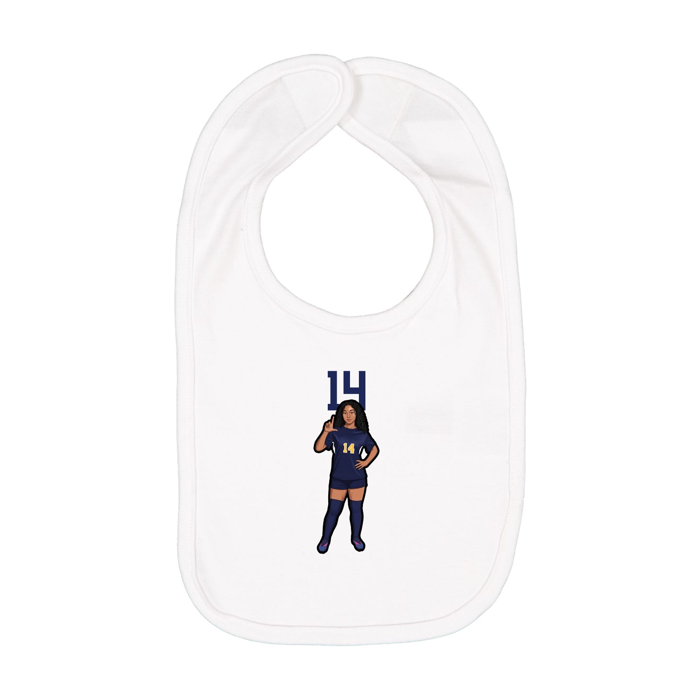 Infant Bib — Number Top in White
