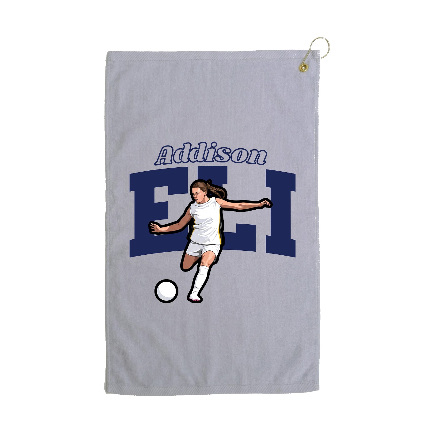 Golf Towel — Name Arch in Grey