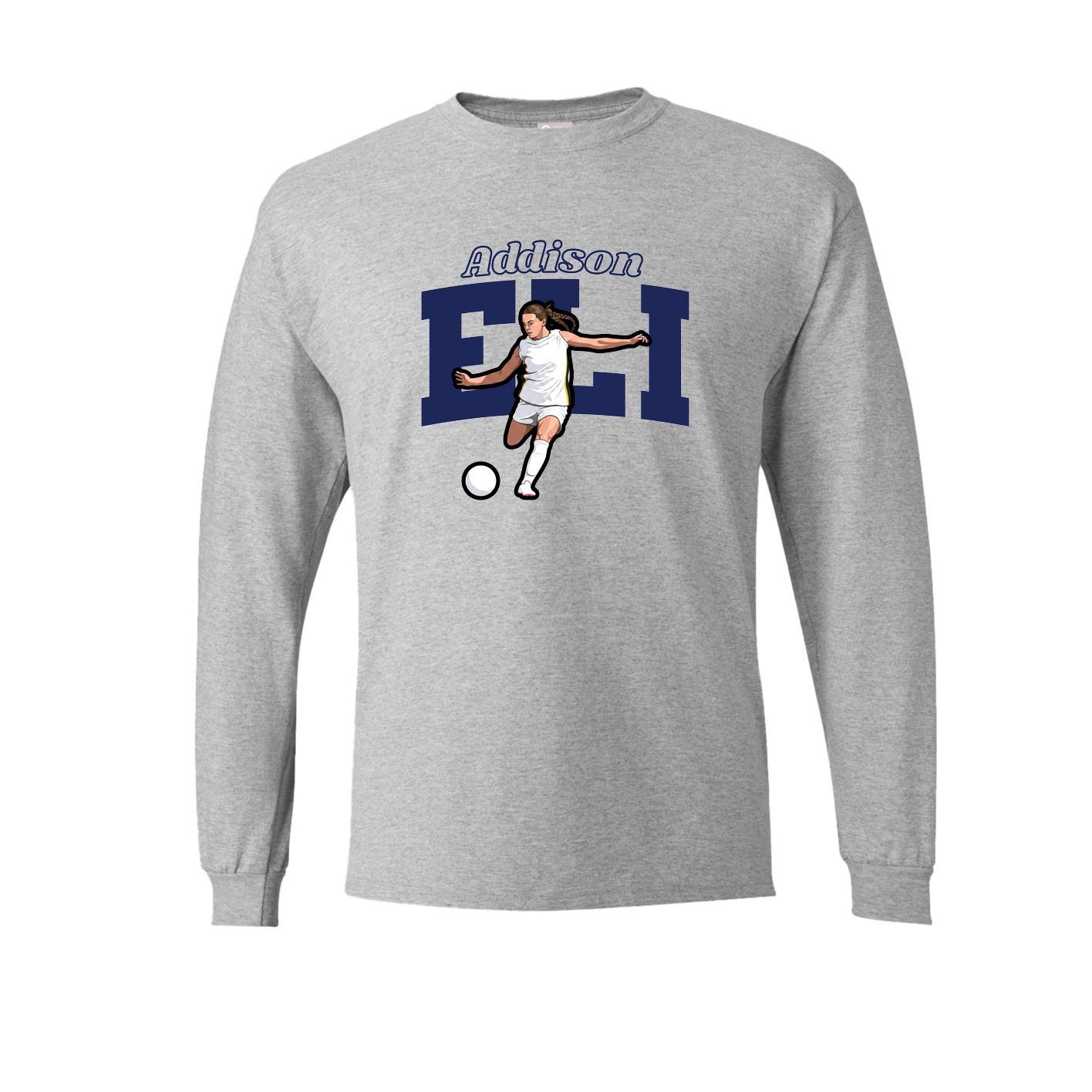 Long Sleeve Tee — Name Arch in Grey