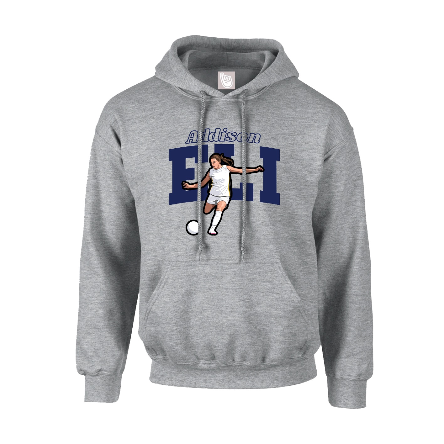 Youth Hoodie — Name Arch in Grey