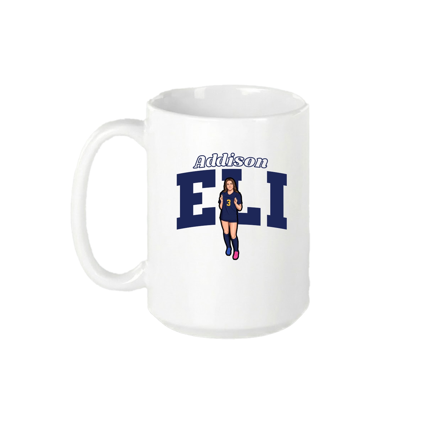 15oz Coffee Mug — Name Arch in White