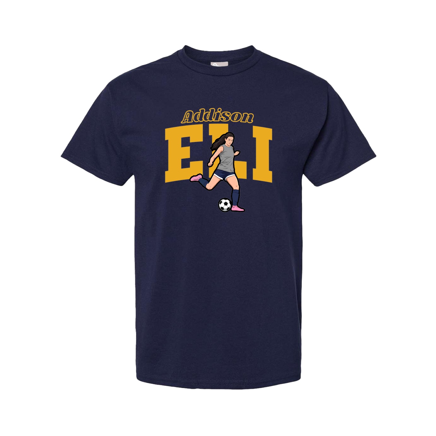 Youth Tee — Name Arch in Navy