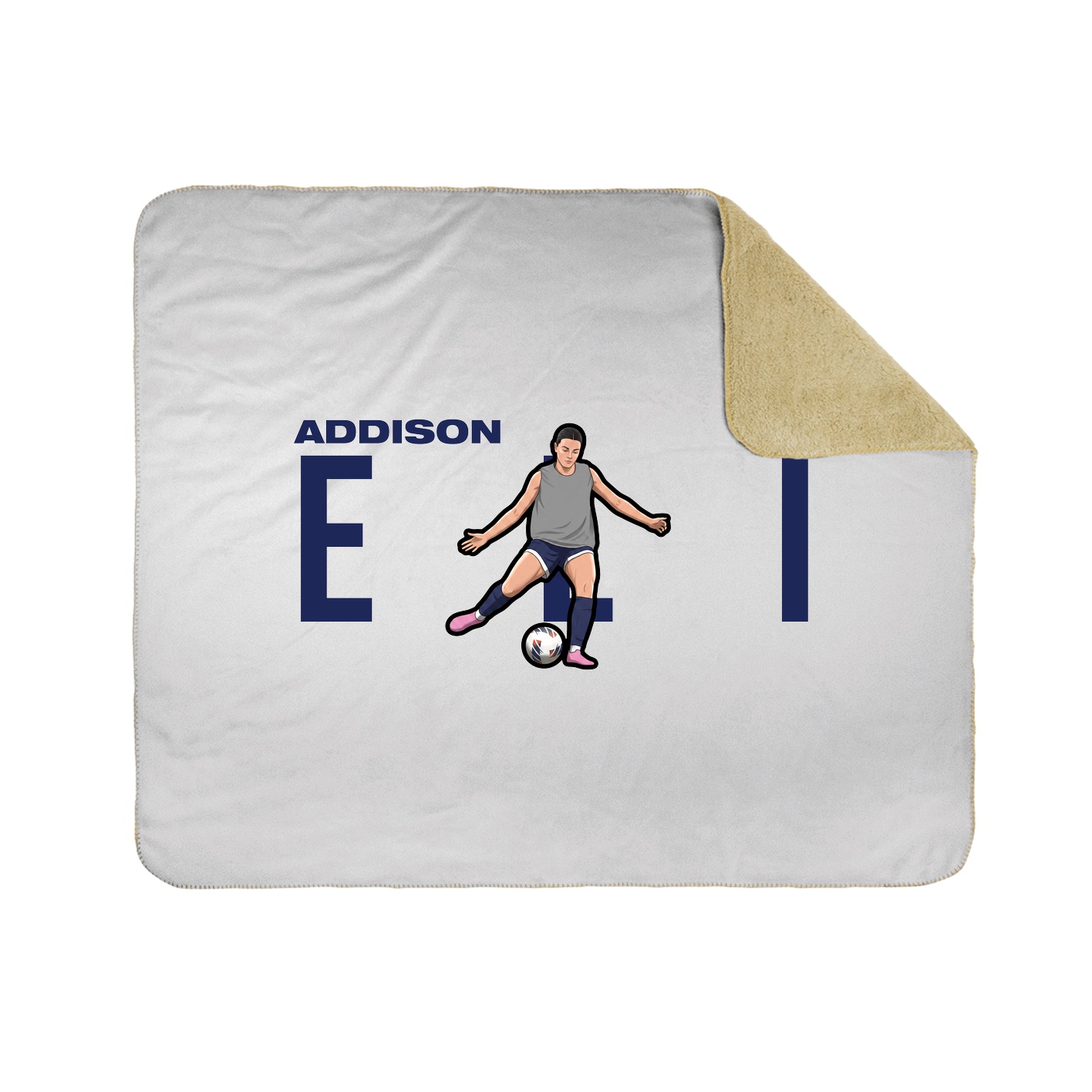 Throw Blanket — Player Name in White