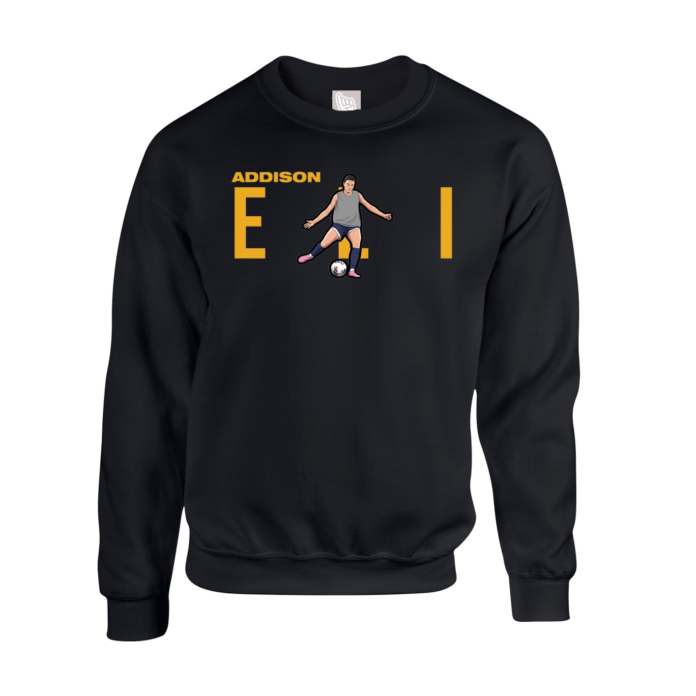 Fleece Crew — Player Name in Black