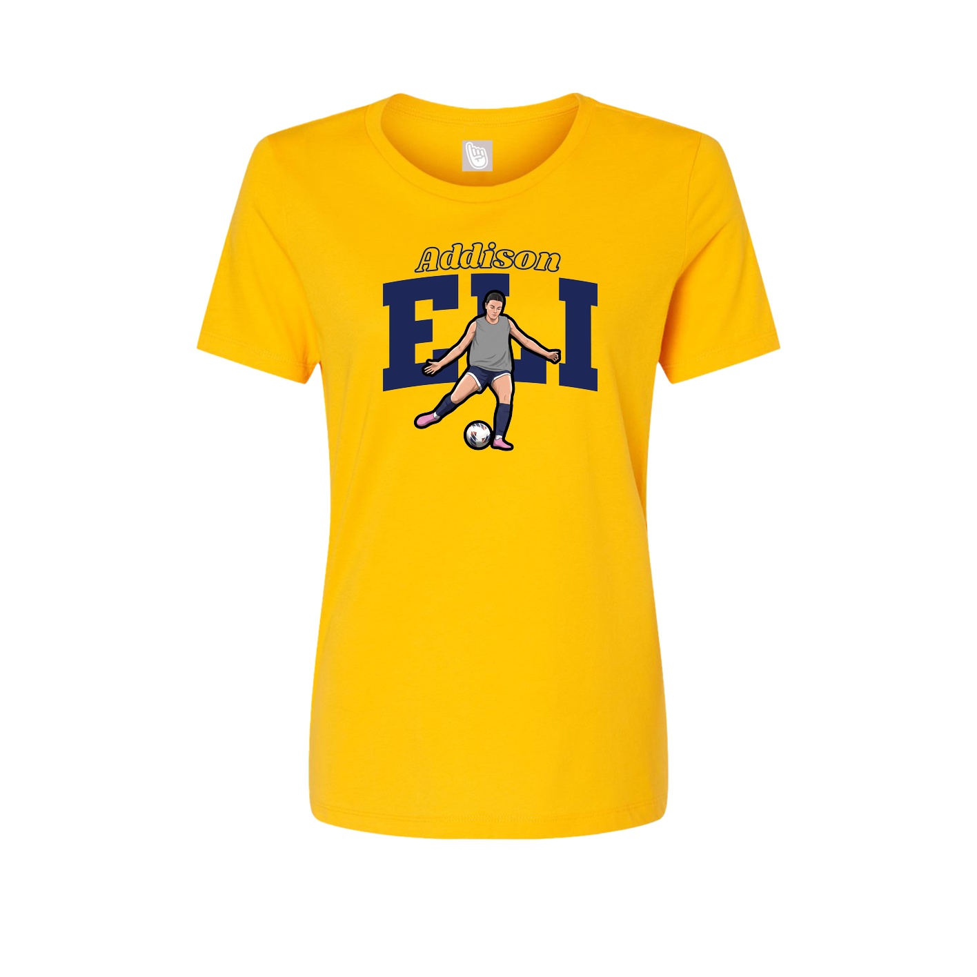 Fitted Women's Tee — Name Arch in Gold