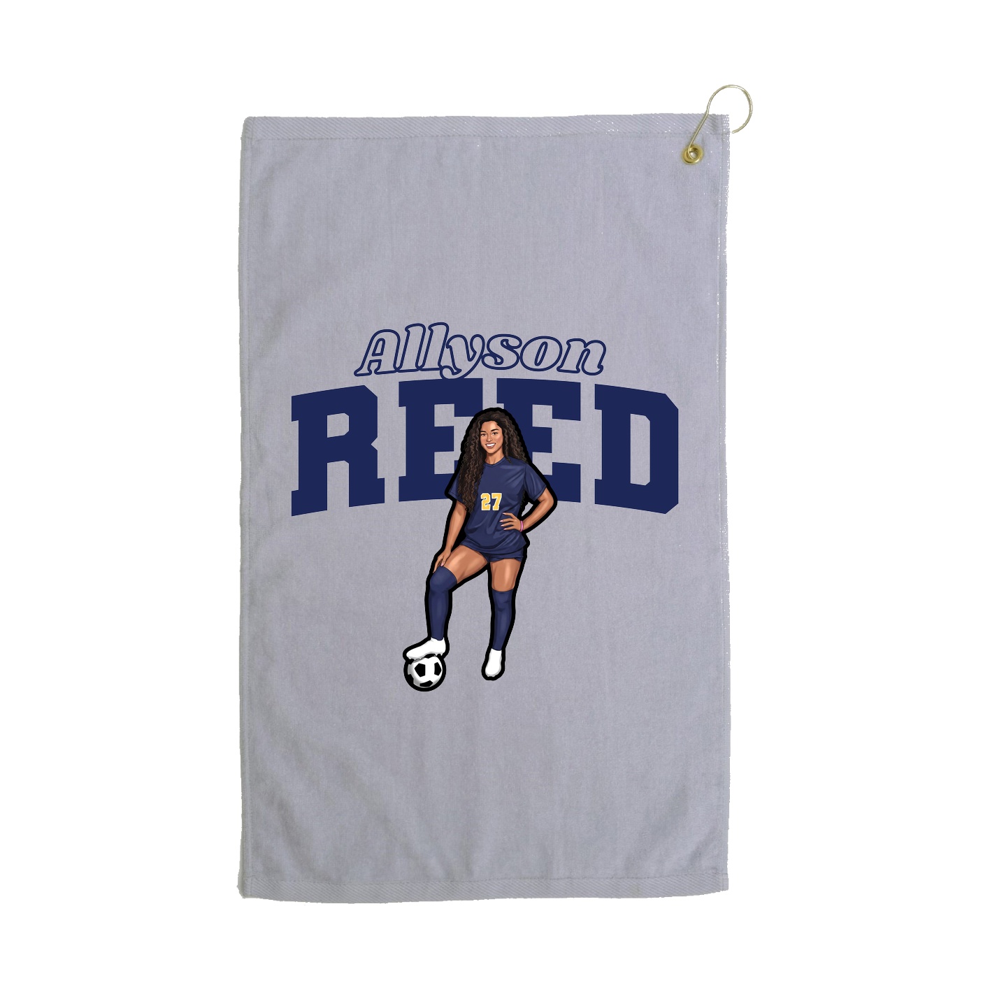 Golf Towel — Name Arch in Grey