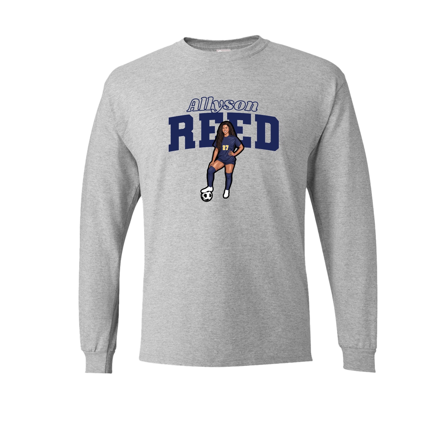 Long Sleeve Tee — Name Arch in Grey