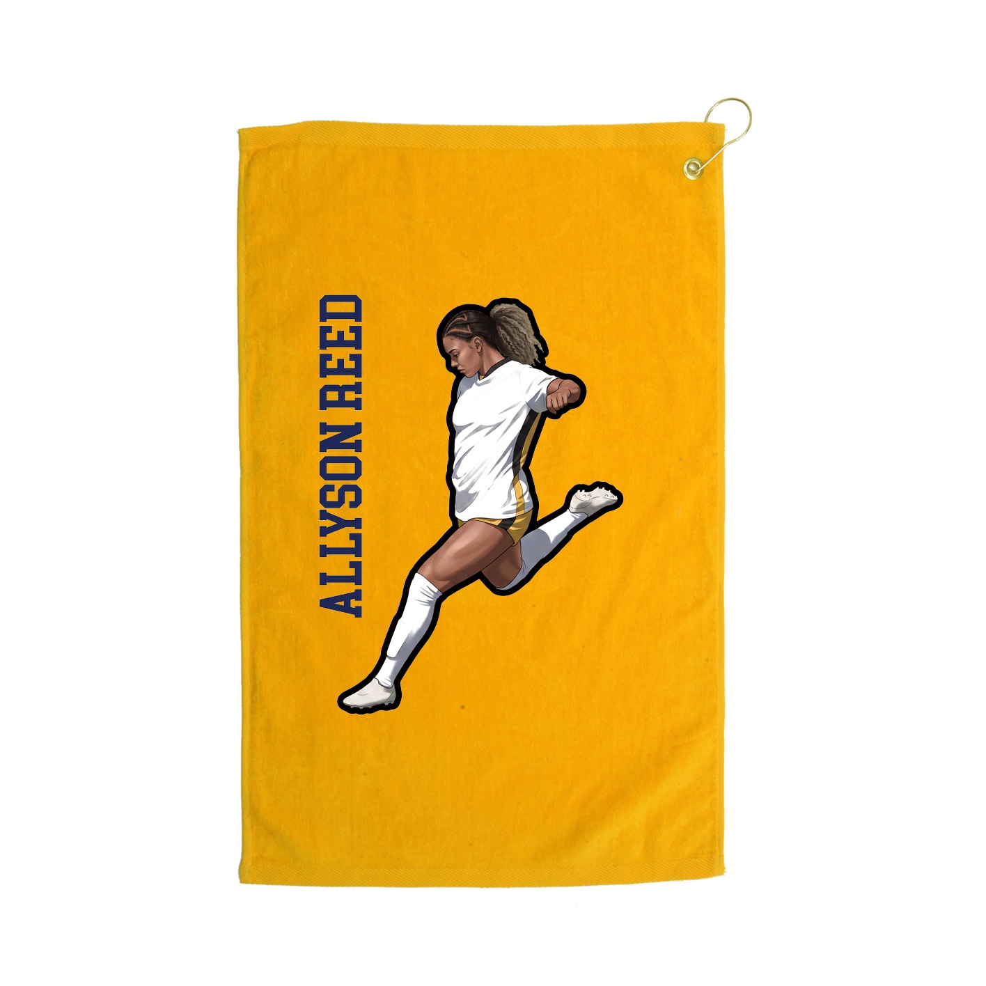 Golf Towel — Name Vertical in Gold