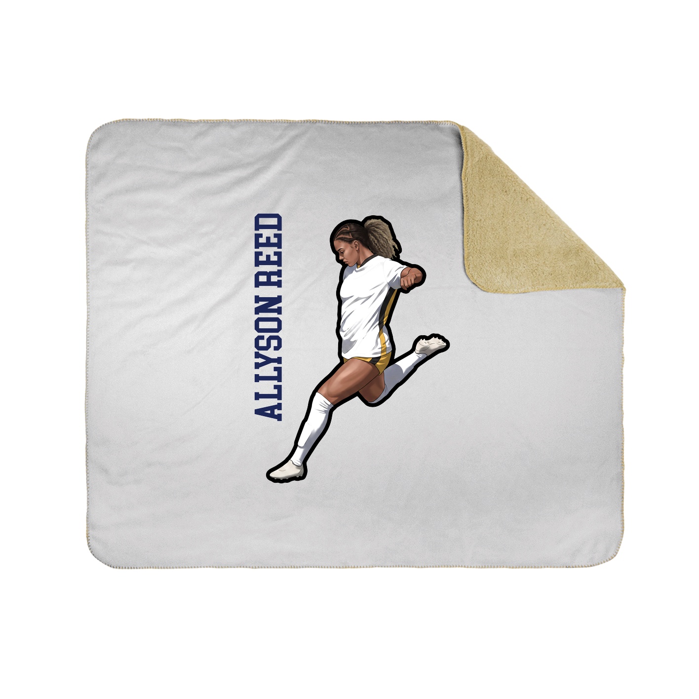 Throw Blanket — Name Vertical in White