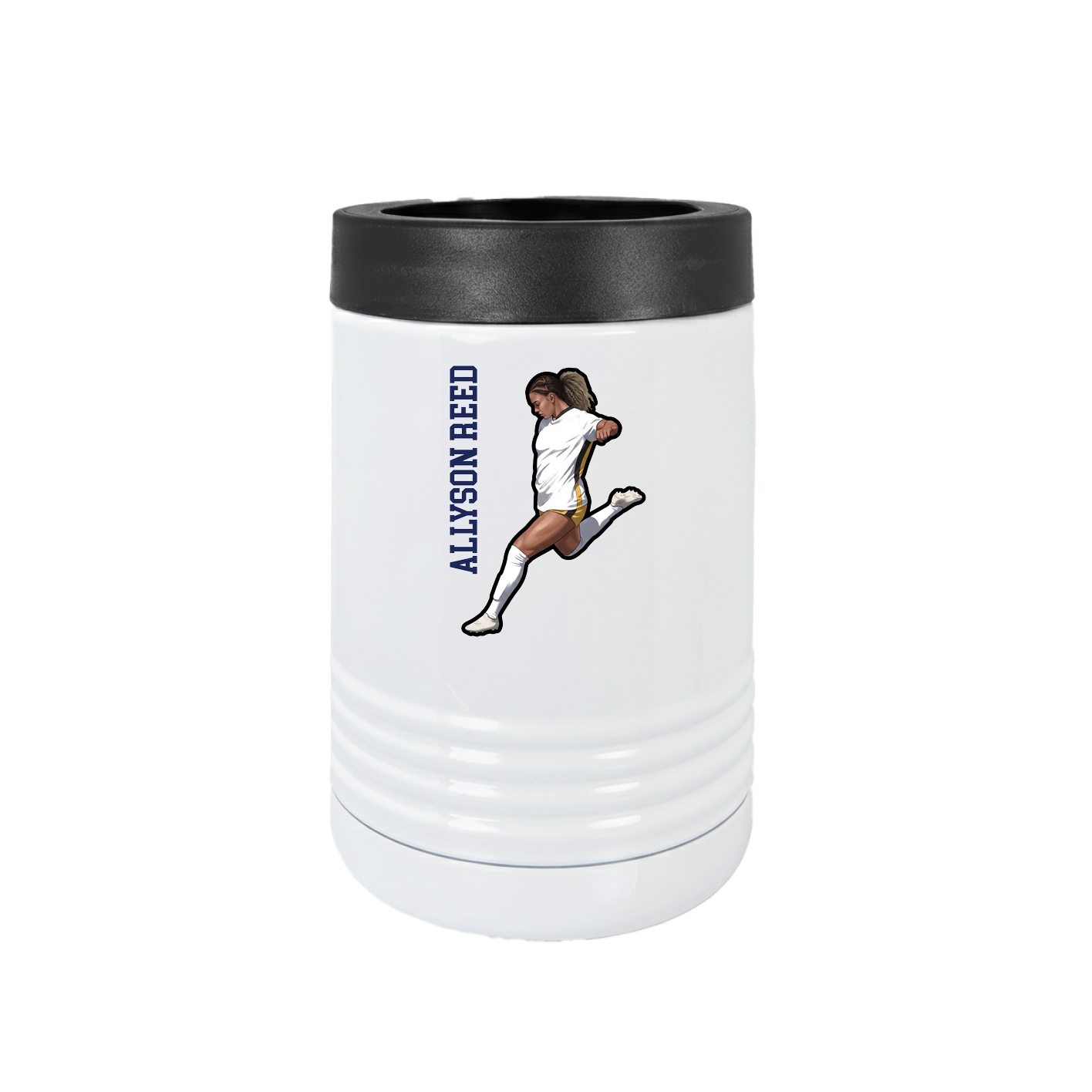 Beverage Holder — Name Vertical in White