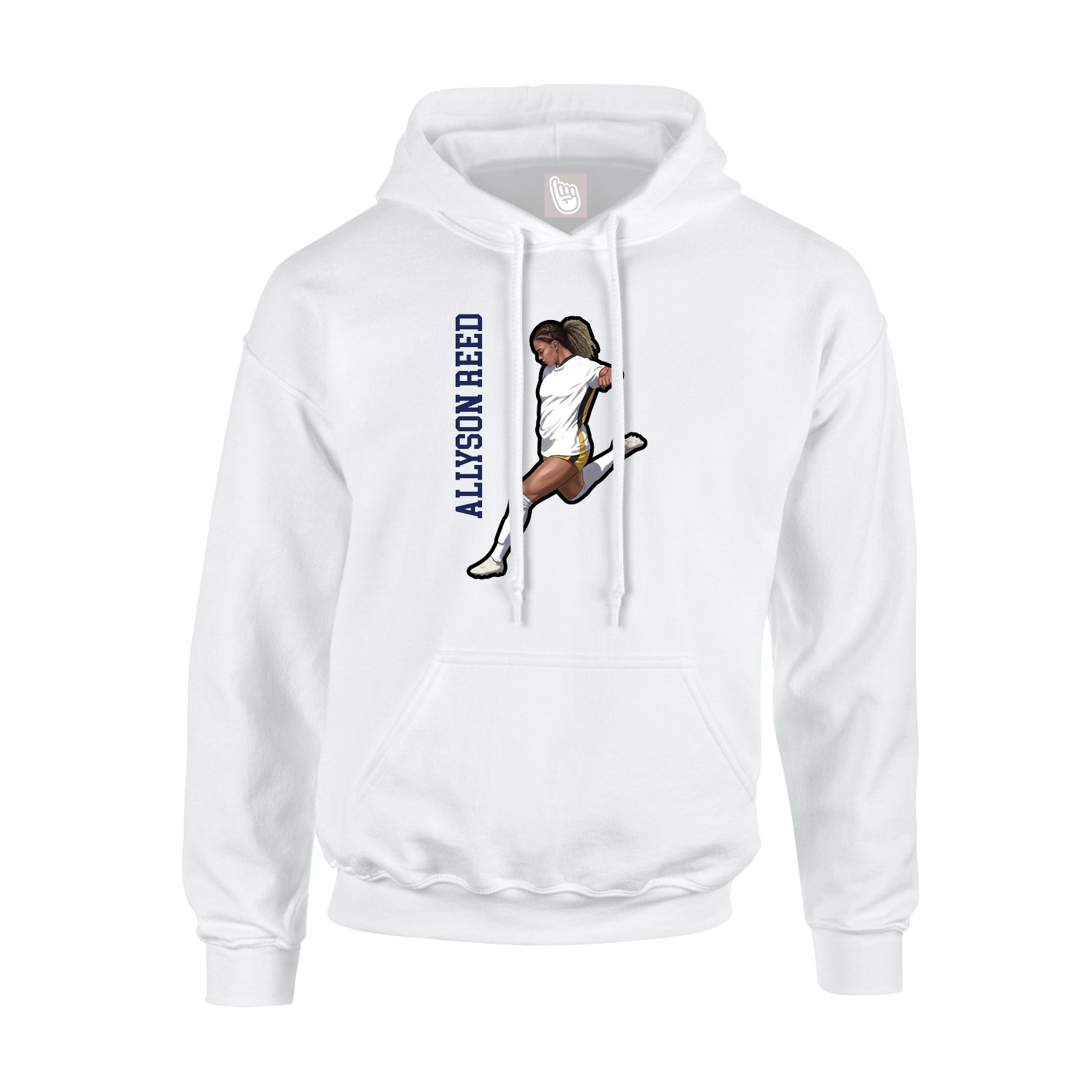 Youth Hoodie — Name Vertical in White