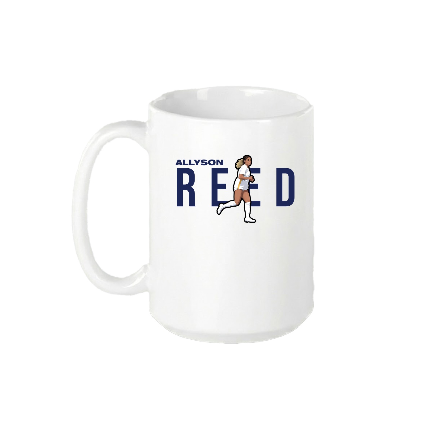 15oz Coffee Mug — Player Name in White