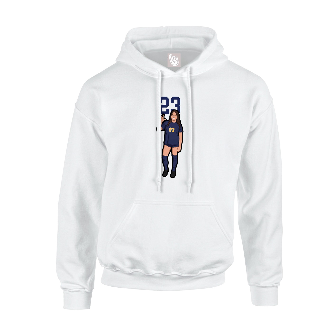 Youth Hoodie — Number Top in White