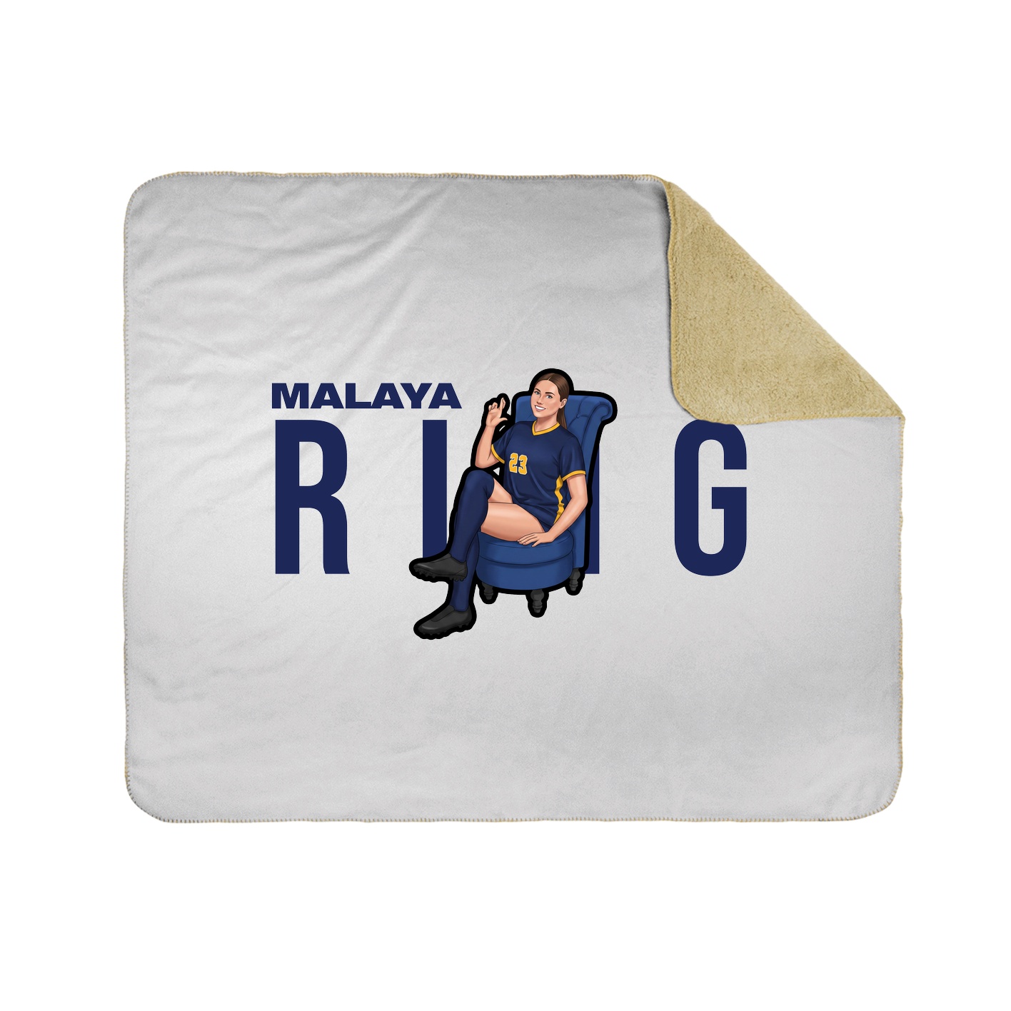 Throw Blanket — Player Name in White