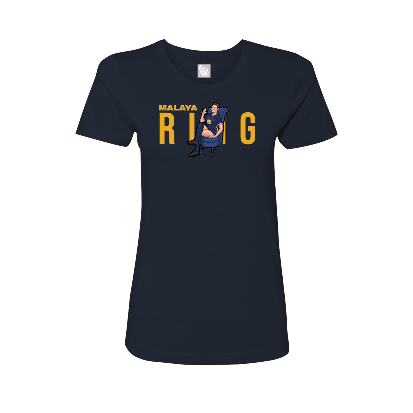Fitted Women's Tee — Player Name in Navy