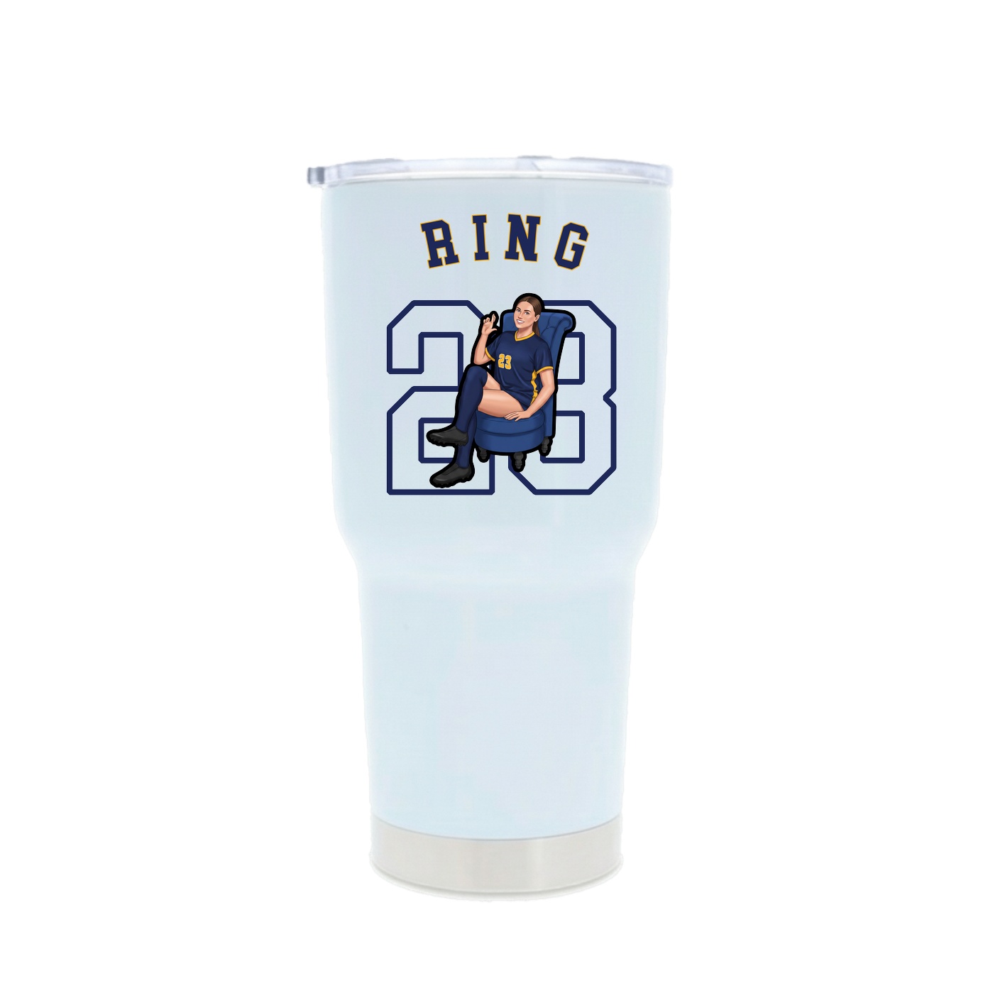30oz Stainless Steel Tumbler — Shirsey Arch in White