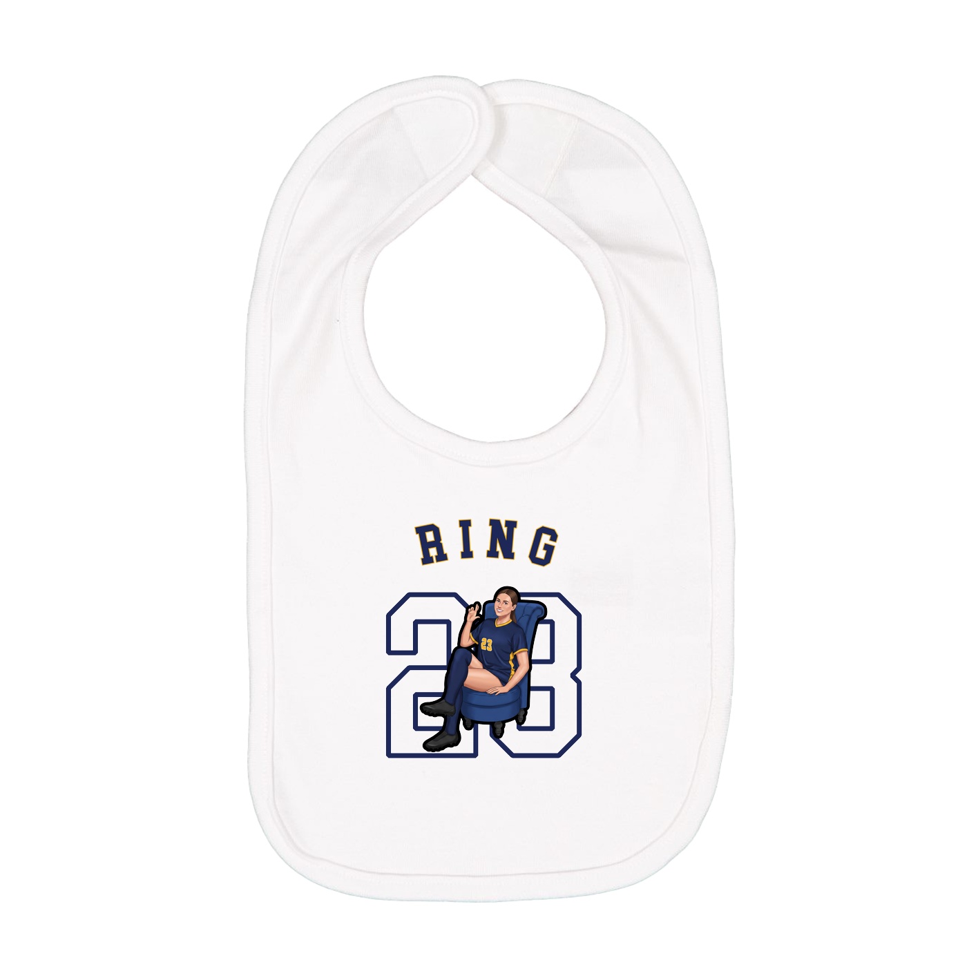 Infant Bib — Shirsey Arch in White