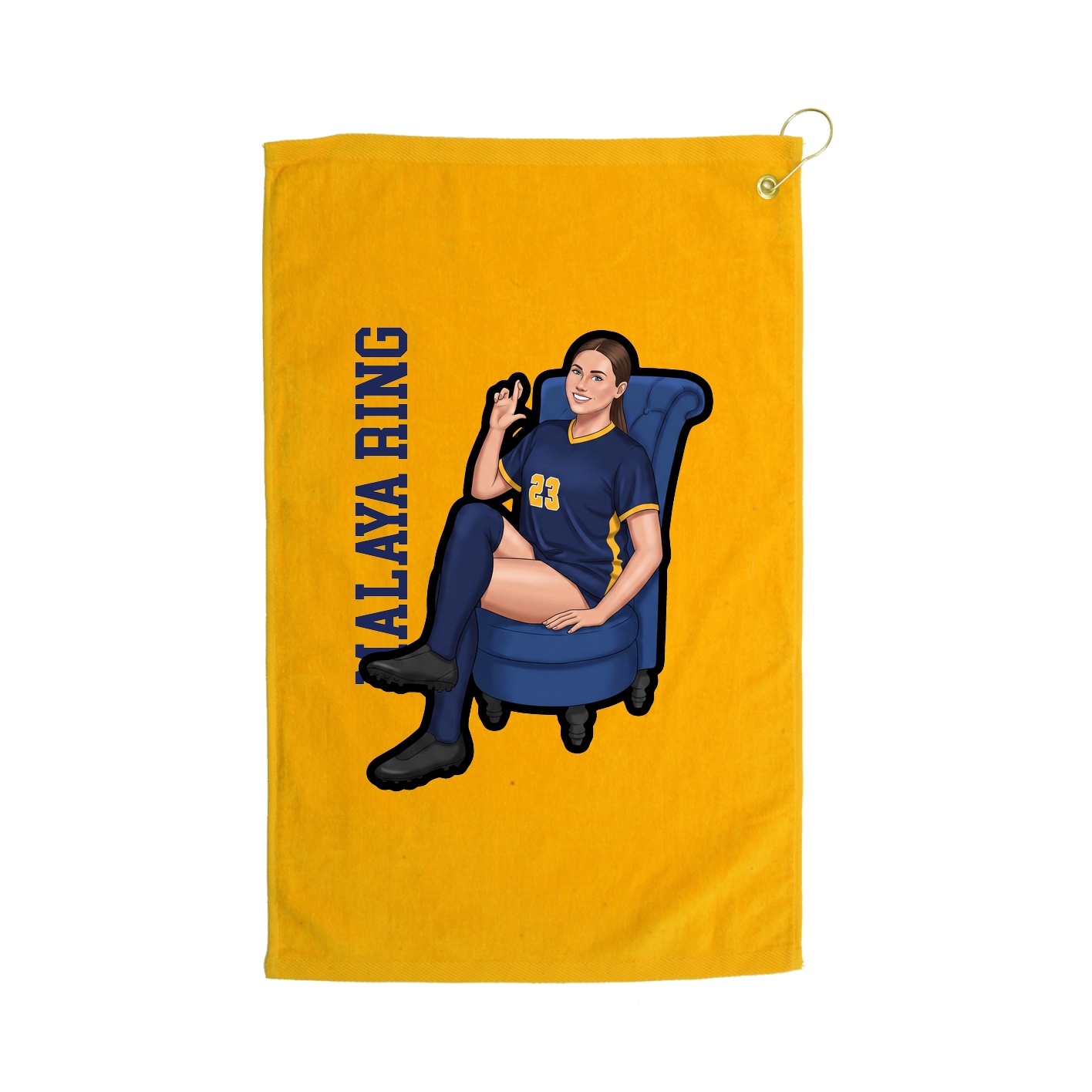 Golf Towel — Name Vertical in Gold