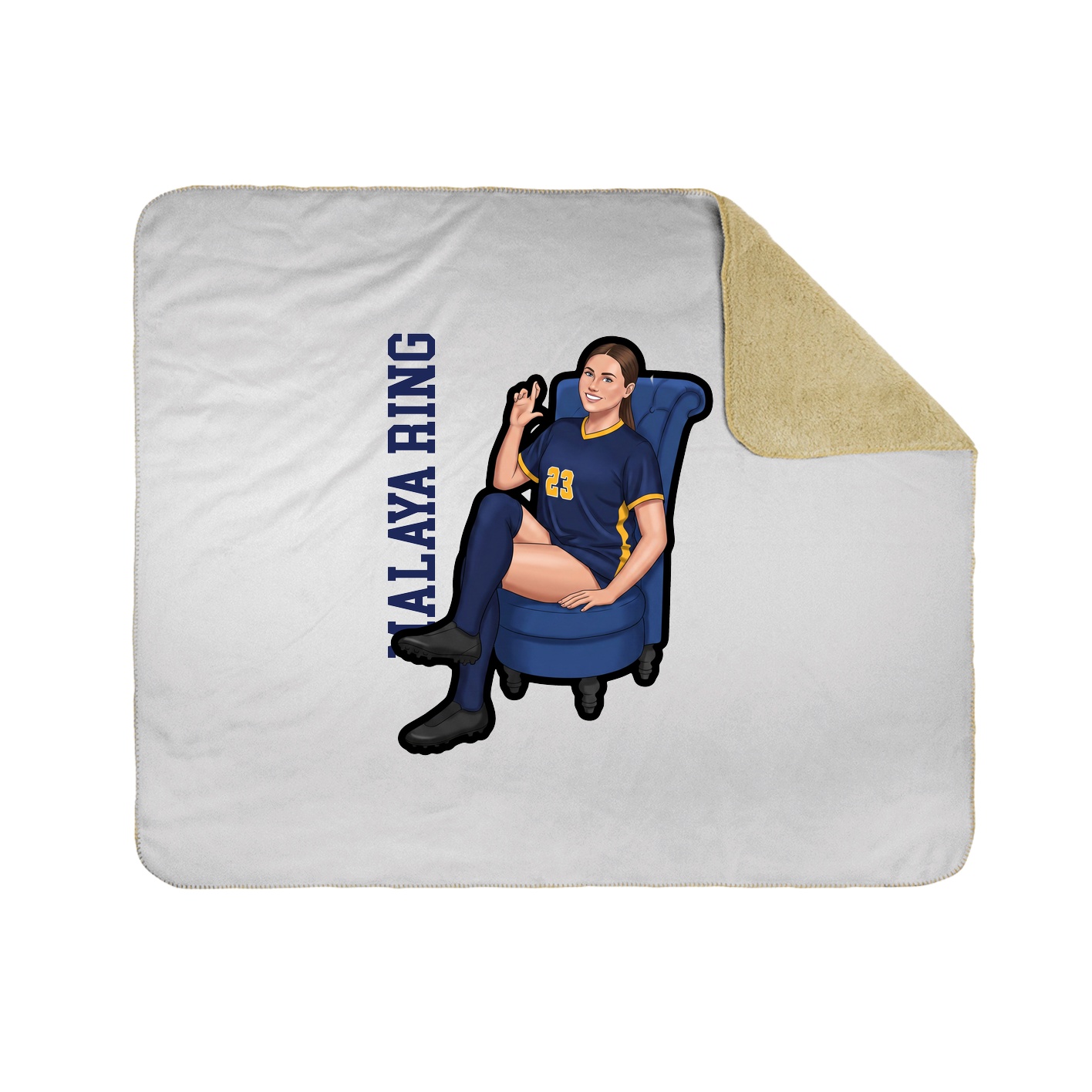 Throw Blanket — Name Vertical in White