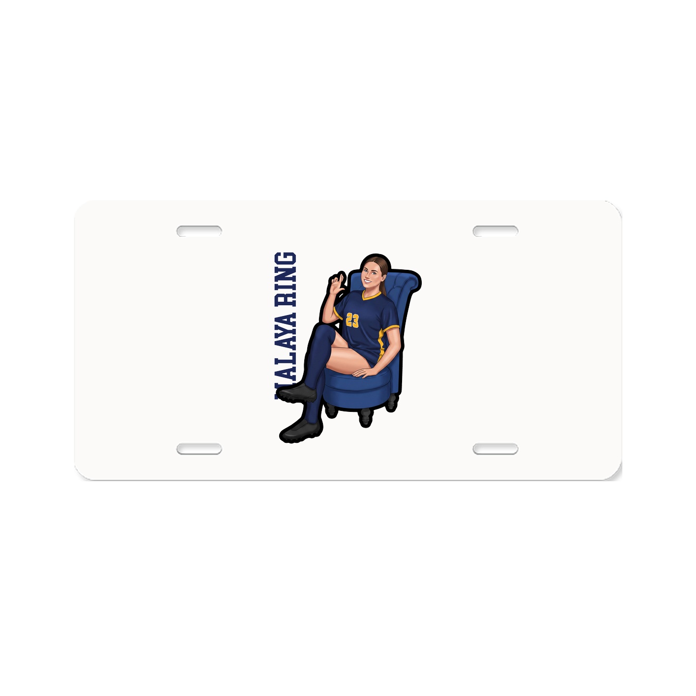 License Plate — Name Vertical in Classic