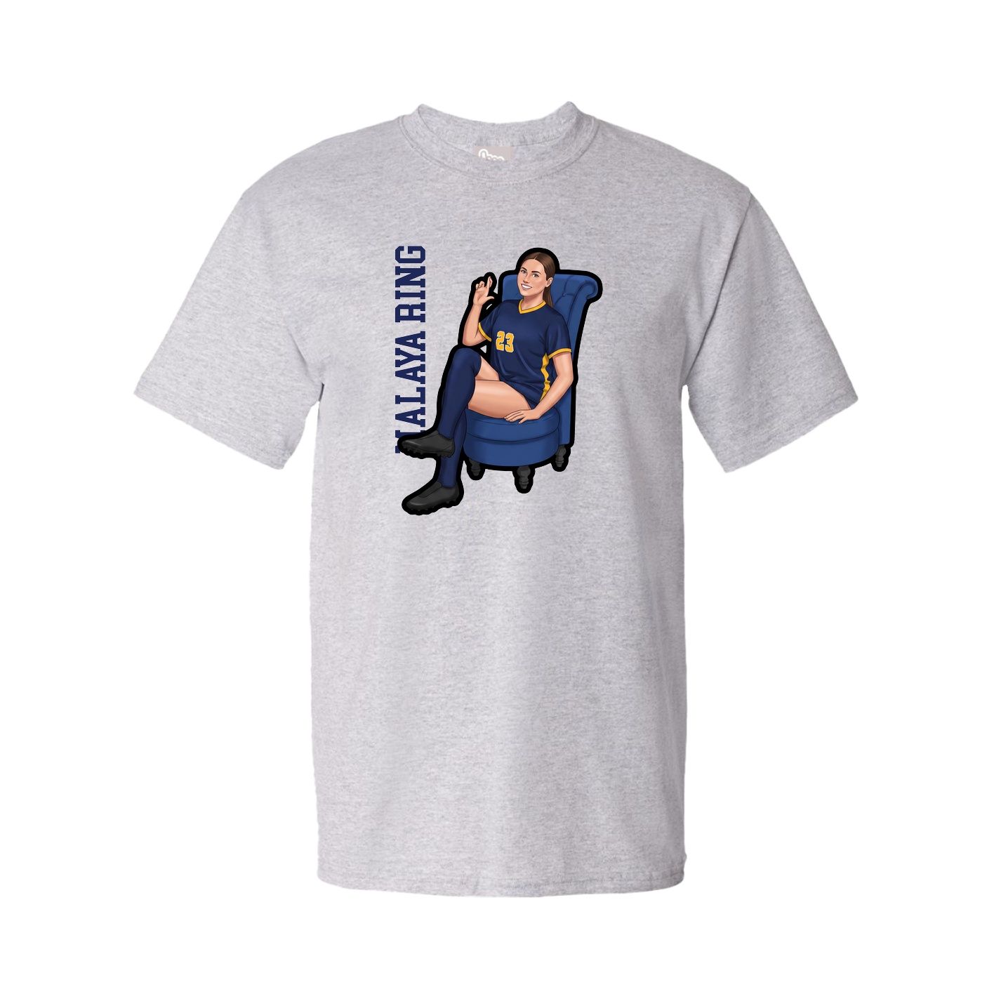 Tee — Name Vertical in Grey