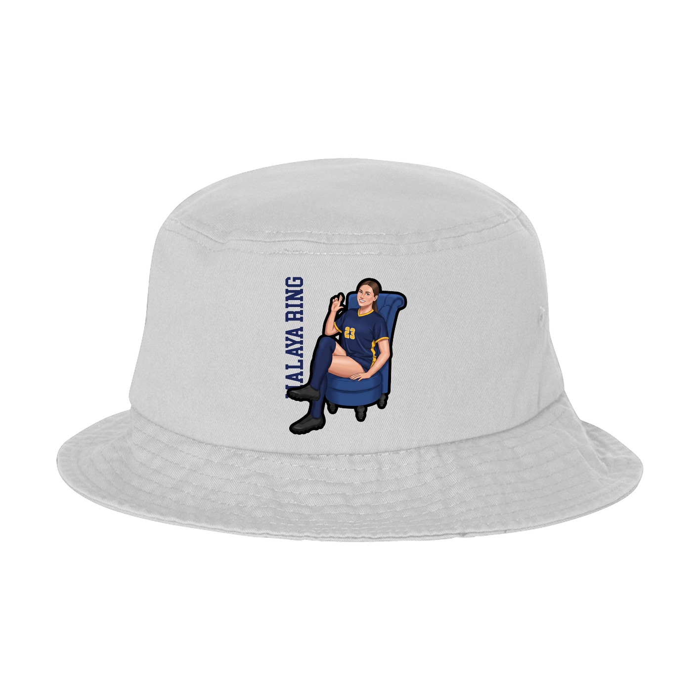 Bucket Cap — Name Vertical in White