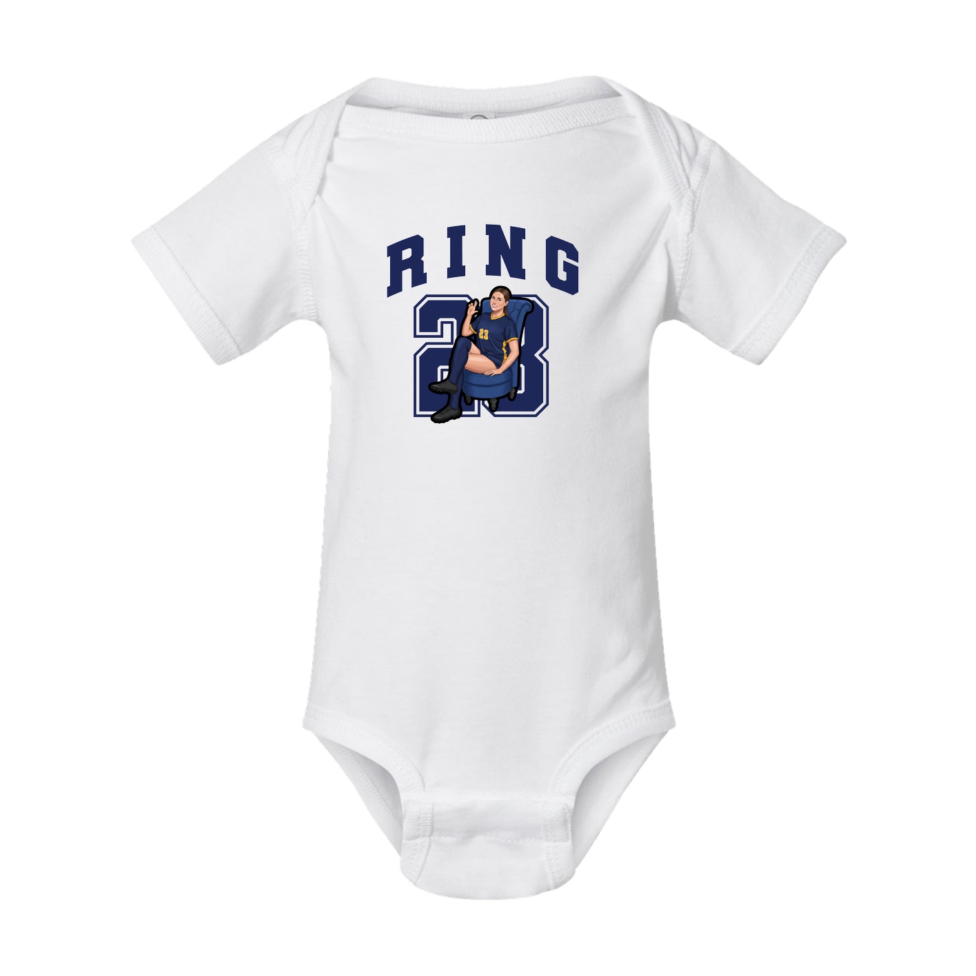 Baby Onesie — Number in White