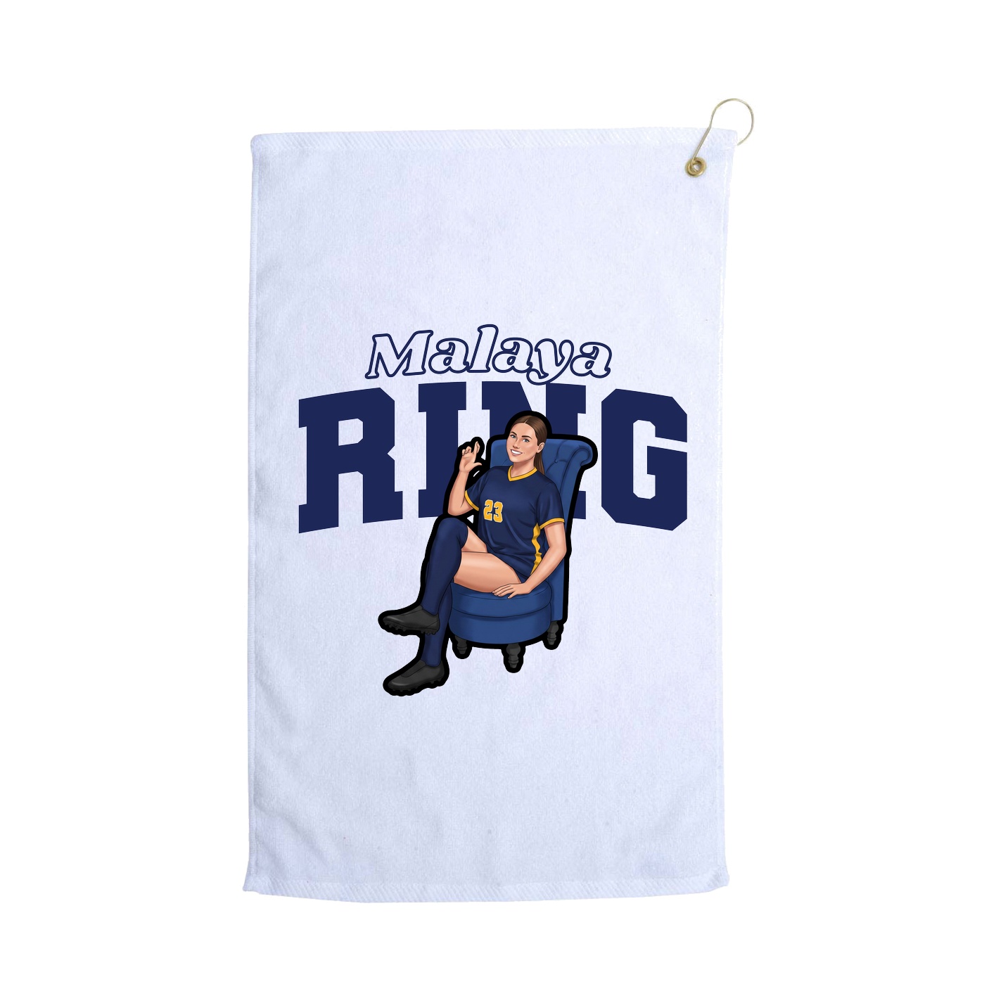Golf Towel — Name Arch in White