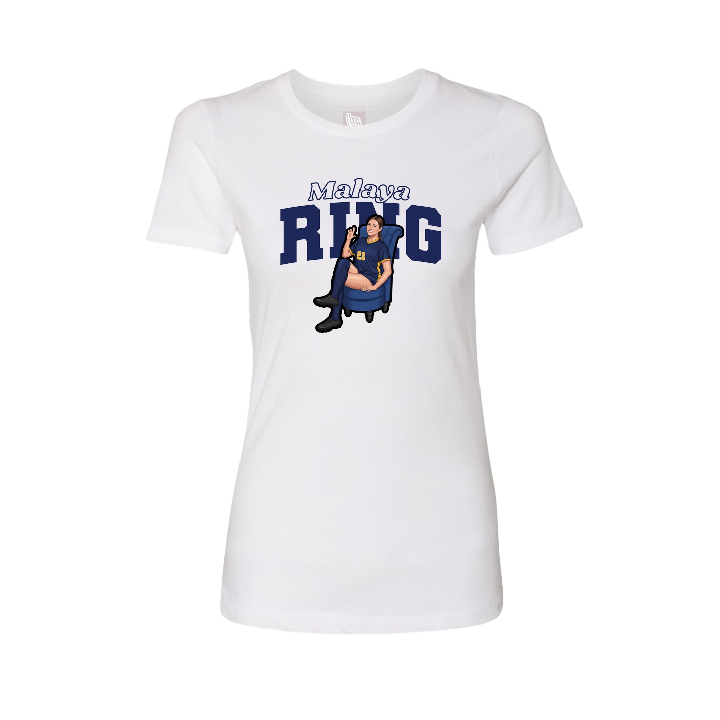 Fitted Women's Tee — Name Arch in White