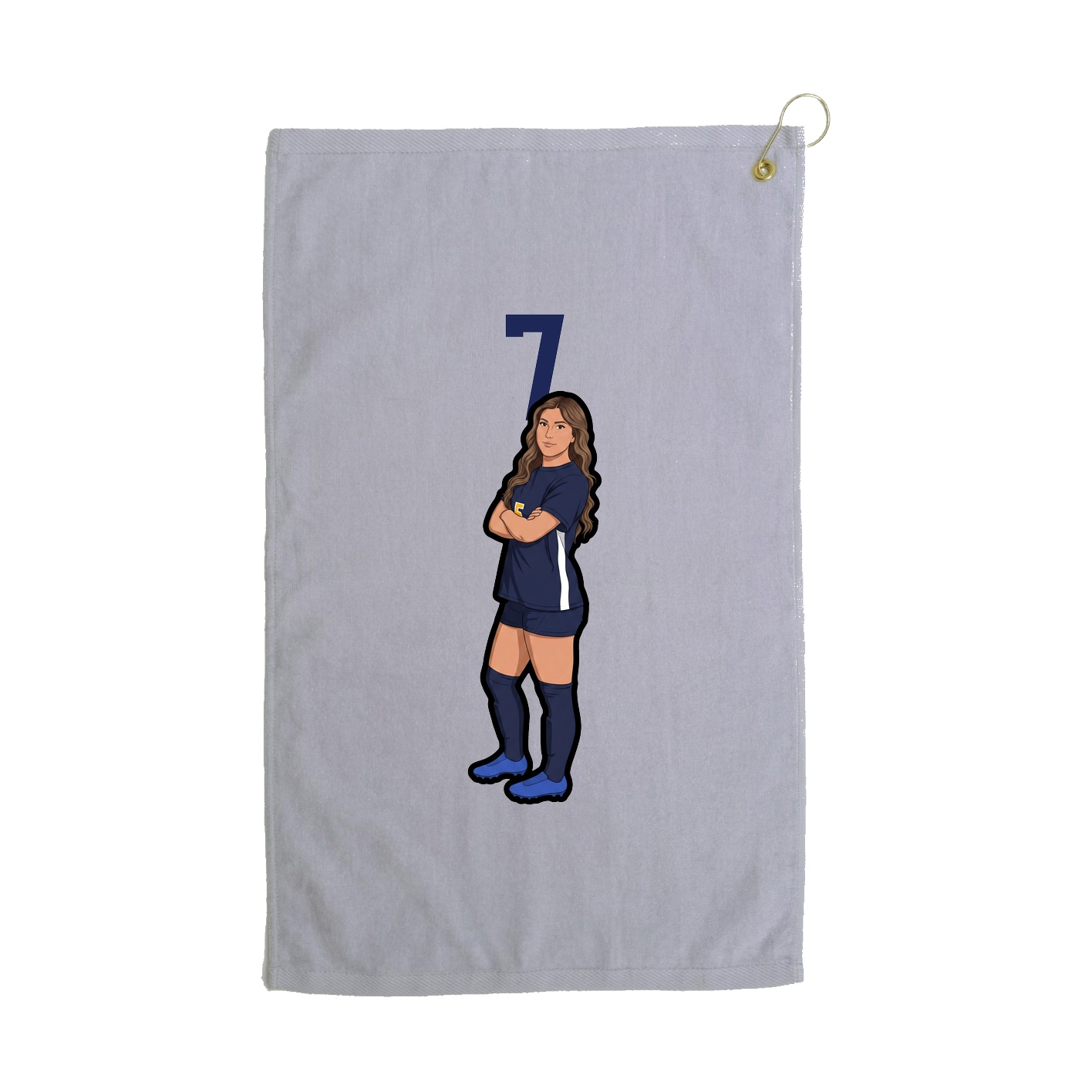 Golf Towel — Number Top in Grey