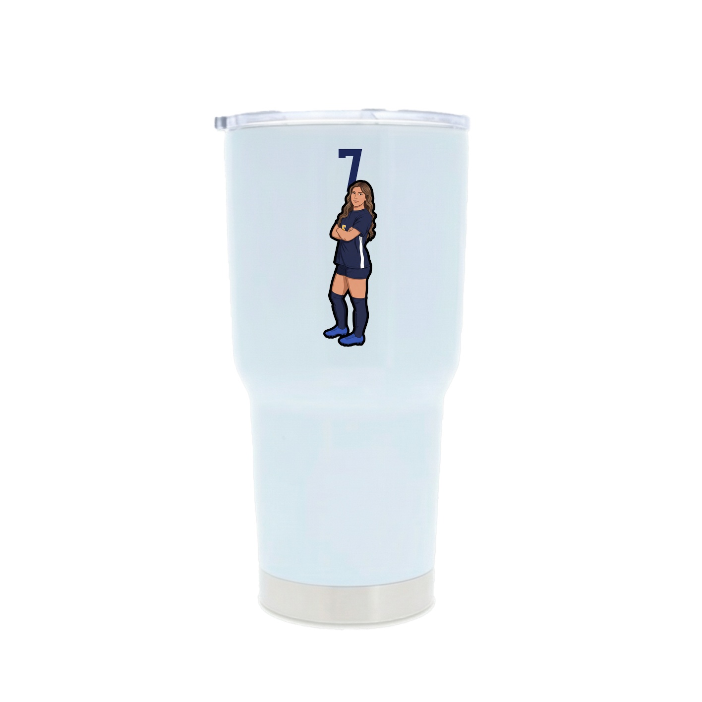 30oz Stainless Steel Tumbler — Number Top in White