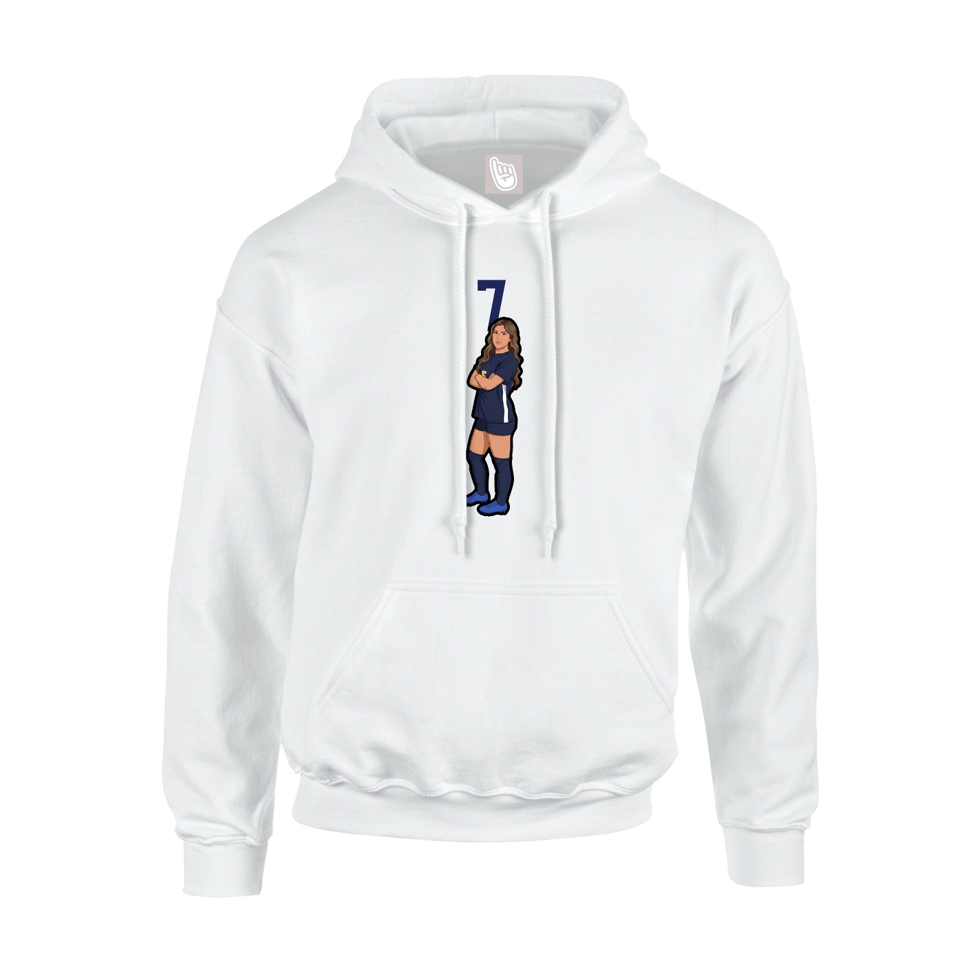 Hoodie — Number Top in White